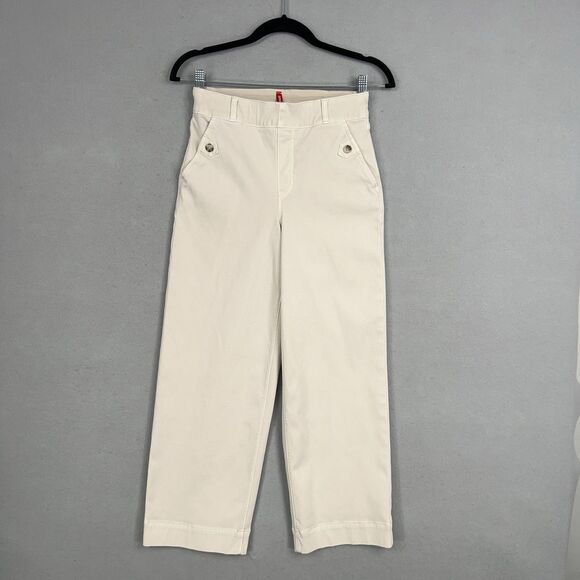Spanx Pants Womens Small Cream High Rise Perfect Straight Wide Minimal Career - Picture 1 of 16